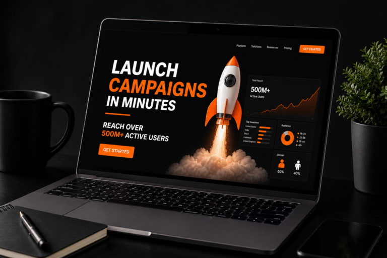Launch Campaigns in Minutes – Reach over 500M Active Users